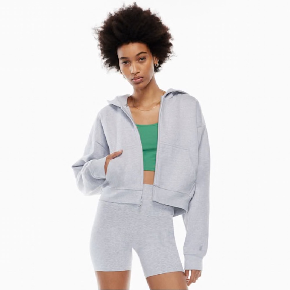 Tna extra fleece boyfriend boxy zip up hoodie